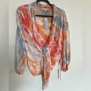 Young fabulous & broke - tie dye tie front top - size S - New with tags